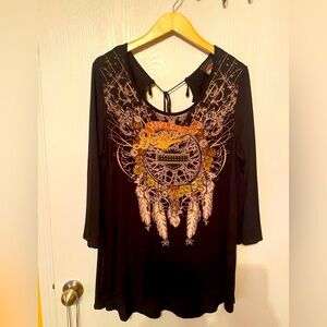 Harley Davidson Graphic Bling Women's Top